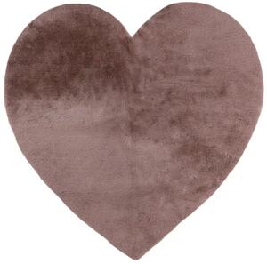 Detský plyšový koberec Srdce v staroružovej farbe