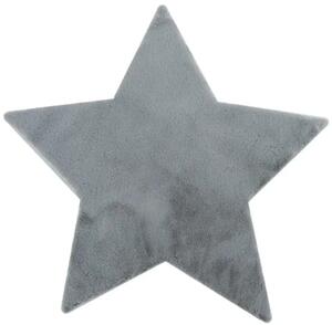 Detský plyšový koberec Hviezda v striebornej farbe