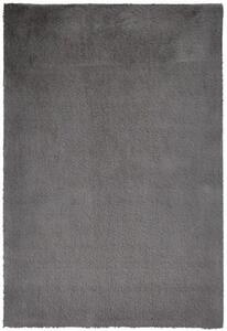 Plyšová kúpeľňová predložka tmavo šedej farby - Malá - 40 x 60 cm , Protišmyková, jednofarebná, bez vzoru, mikrovlákno, polyester, moderný štýl, obdĺžnik, vysoký vlas