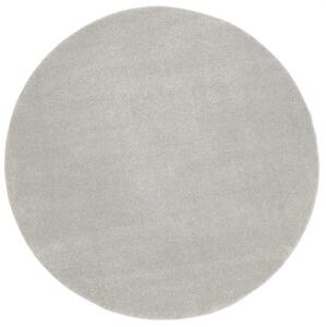 Šedý kruhový koberec New - Tkaný, interiérový, bytový, kusový, okrúhly koberec, z polypropylénu, s vysokým vlasom, jednofarebný, minimalistický štýl – priemer 200 cm