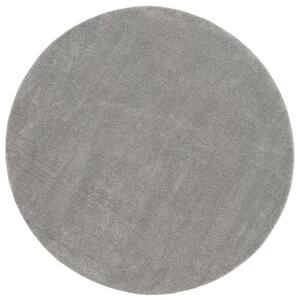 Tmavo šedý kruhový koberec New - Tkaný, interiérový, bytový, kusový, okrúhly koberec, z polypropylénu, s vysokým vlasom, jednofarebný, minimalistický štýl – priemer 200 cm