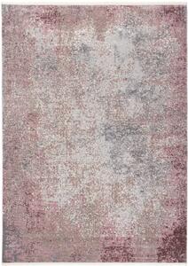 Koberec do obývačky a spálne Top okamih šedo ružový - 200 x 290 cm , Tkaný, interiérový, bytový, kusový, obdĺžnikový koberec, z polypropylénu a polyesteru, s krátkym vlasom, minimalistický štýl, abstraktný štýl