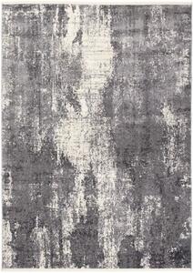 Koberec Top šedý prúd - 133 x 190 cm , Tkaný, interiérový, bytový, kusový, obdĺžnikový koberec, z polypropylénu a polyesteru, s krátkym vlasom, minimalistický štýl, abstraktný štýl