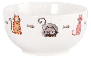 Keramická miska s kreslenými mačkami