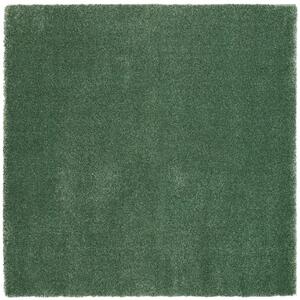 Zelený štvorcový koberec New - Tkaný, interiérový, bytový, kusový, štvorcový koberec, z polypropylénu, s vysokým vlasom, jednofarebný, minimalistický štýl –200 x 200 cm