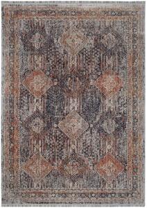 Tmavší orientálne geometrický koberec Solist - 65 x 130 cm , Tkaný, bytový koberec, kusový, obdĺžnikový koberec, z polyesteru, s krátkym vlasom, orientálny štýl