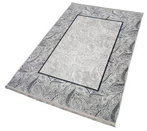 Prateľný strieborný koberec s jemným motívom - M