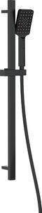 Deante Alpinia, sprchový stĺp 80cm s 3-funkčnou ručnou hlavicou a sprchovou hadicou 150cm, čierna, DEA-NGA_N52K