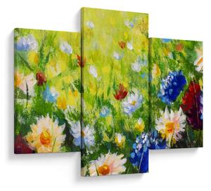 Obraz rozkvitnutej lúky, olejomaľba (90x60 cm)
