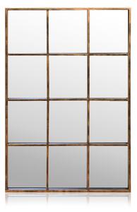 Casa Chic Soho Okenné zrkadlo Obdĺžnikový kovový rám 90 x 60 cm Vintage