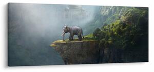 Obraz - Sloník na vrchole Taj Mahal (120x50 cm)