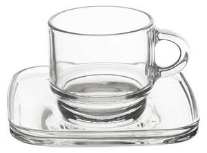 Orion Sada sklenených hrnčekov s podšálkou Cozy 6, 0,091 ml, 91 ml