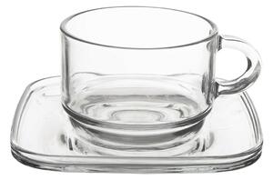 Orion Sada sklenených hrnčekov s podšálkami Cozy 6 ks, 0,27 ml, 270 ml