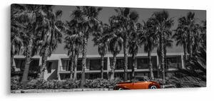 Obraz - Retro červené auto (120x50 cm)
