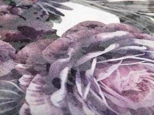 Dekoračná žakárová látka BM-009 Veľké fialové kvety - šírka 150 cm