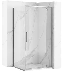 Rea Rapid Swing, rohový sprchovací kút 100 (dvere) x 100 (stena) x 195 cm, 6mm číre sklo, chrómový profil, KPL-K6606