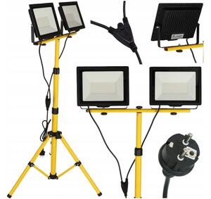 EcoPLANET LED reflektor 2x100W + kábel a statív 170cm - studená biela