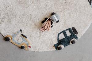 MUZZA Prateľný koberec s autíčkami wheelo farebný
