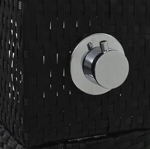 Záhradná sprcha v polyratanovom dizajne Čierna