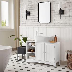 VASAGLE Kúpeľňová skrinka pod umývadlo - biela - 90x30x60 cm