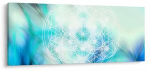 Obraz - Merkaba v tyrkysovom pozadí (120x50 cm)