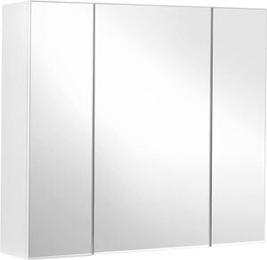 VASAGLE Zrkadlová skrinka - biela - 60x15x55 cm