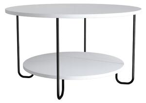 Dizajnový konferenčný stolík Jaetyn 80 cm biely