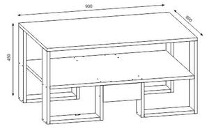 Dizajnový konferenčný stolík Obelia 90 cm biely / orech