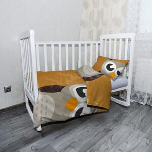 Sablio Mikroplyšové detské obliečky do postieľky Kreslená sova - 120x90 / 40x60
