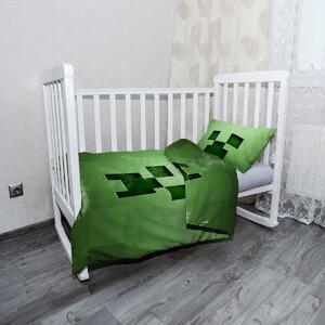 Sablio Mikroplyšové detské obliečky do postieľky Green Blocks - 120x90 / 40x60