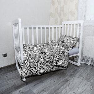 Sablio Mikroplyšové detské obliečky do postieľky Biele mehendi - 130x90 / 40x60