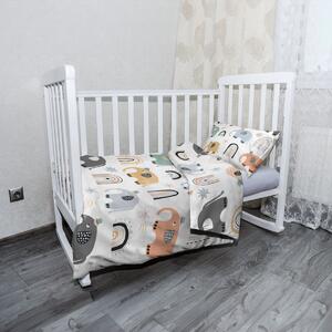 Sablio Mikroplyšové detské obliečky do postieľky Animovaní Slony - 100x135 / 40x60