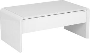 KONFERENČNÝ STOLÍK, biela, sklo, kompozitné drevo, 110/60/45-71 cm Xora - Stolíky do obývačky
