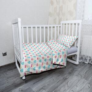Sablio Mikroplyšové detské obliečky do postieľky Čerešne a srdce - 130x90 / 40x60