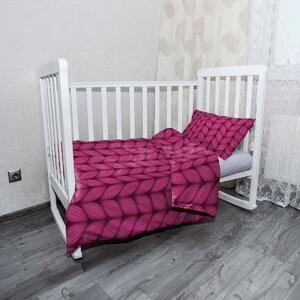 Sablio Mikroplyšové detské obliečky do postieľky Pletenie vo fuksiovej farbe - 120x90 / 40x60