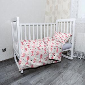 Sablio Mikroplyšové detské obliečky do postieľky Slony, rybičky, srdiečka a mráčky - 120x90 / 40x60