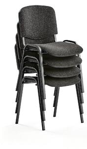 Konferenčná stolička NELSON, 4 ks, šedá, čierna