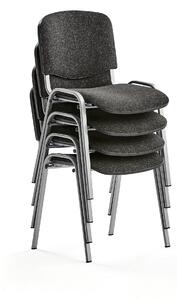 Konferenčná stolička NELSON, 4 ks, šedá, šedá