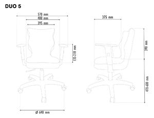 Kancelárska stolička DUO - sivá Rozmer: 146 - 176,5 cm