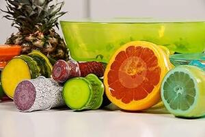 4 DIELNA SADA STRETCHII - ochranné kryty na potraviny v priehľadných farbách