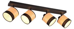 TRIO Reality R81664032 BOLZANO stropné bodové svietidlo/spot 4xE14 čierna matná, imitácia dreva