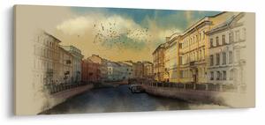 Obraz - Moyka rieka, Petrohrad, Rusko (120x50 cm)