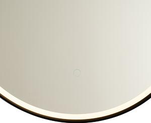 Moderné kúpeľňové zrkadlo čierne vrátane LED a dotykového stmievača - Pien