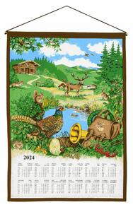 Forbyt Textilný kalendár 2024 Poľovnícky s tyčkou, 46 x 65 cm