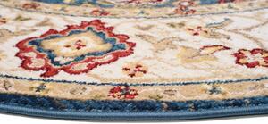 Okrúhly vintage koberec modro béžovej farby Šírka: 100 cm