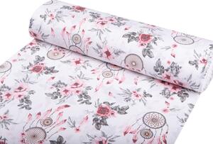 Biante Detské bavlnené posteľné obliečky do postieľky Sandra SA-179 Ružové lapače a ruže Do postieľky 90x140 a 50x70 cm