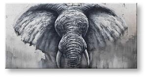 Maľovaný obraz na stenu SLON 140x70 cm