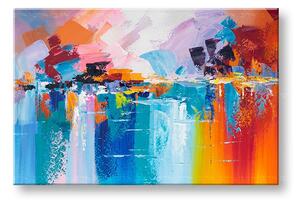 Maľovaný obraz na stenu ABSTRAKT 90x60 cm - 90×60 cm / Klasický 2 cm