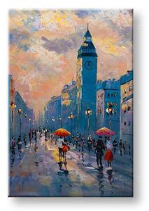 Maľovaný obraz na stenu PRECHÁDZKA MESTOM 60x90 cm - 60×90 cm / Klasický 2 cm