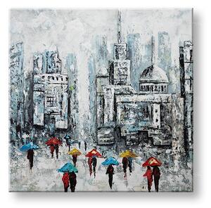 Maľovaný obraz na stenu MESTO 70x70 cm